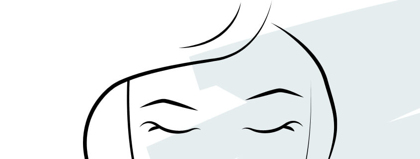 Nahaufnahme eines Patienten vor einer Augenlidstraffung, Fokus auf die Augenpartie.